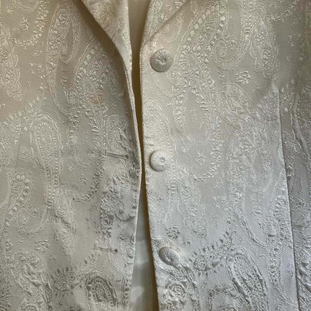 Le Suit Bridal White Jacquard Blazer - Size 14 - Picture 11 of 11